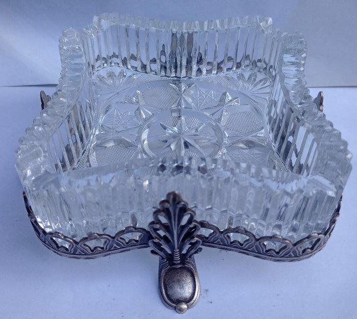 Asbak - Glas, Geplateerd met zilver, Antiek en Kunst, Curiosa en Brocante