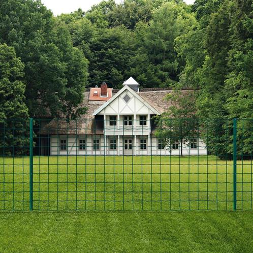 vidaXL Euro hek 20x1,5 m staal groen, Tuin en Terras, Tuinhekken en Hekwerk, Nieuw, Verzenden
