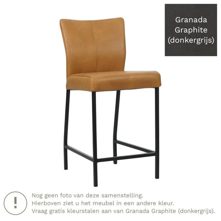 Set van 10 Leren barkrukken Revolt laag - Granada Graphite, Maison & Meubles, Tabourets de bar, Enlèvement ou Envoi