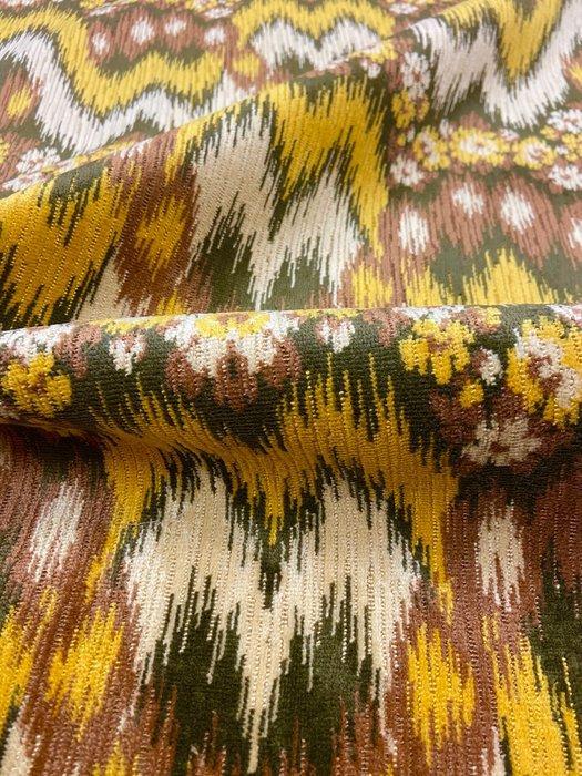 Prachtig fluwelen jacquard / ikat-efect sfumato vintage -, Antiquités & Art, Tapis & Textile