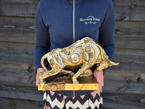 Statue, Large Steampunk Bull - 21.5 cm - Résine, Antiek en Kunst, Kunst | Designobjecten