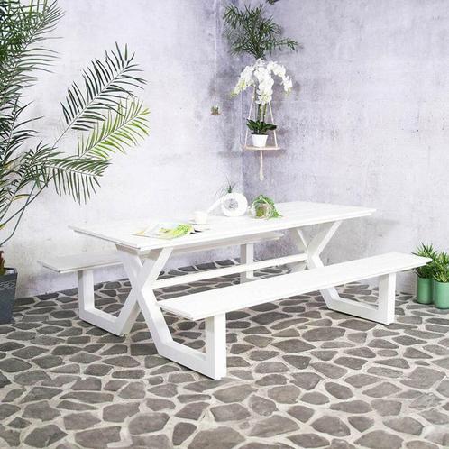 Kelvin Aluminium Picknicktafel - 210 cm Lengte met Polywood, Jardin & Terrasse, Tables de pique-nique, Envoi