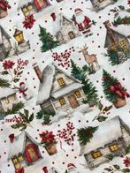 Kerstdorp op katoenen stof. - Textiel - 280 cm - 250 cm, Diversen, Kerst, Nieuw