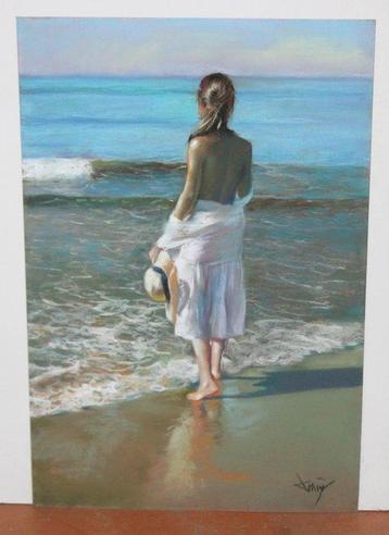 Domingo Alvarez Gomez (1942) - Chica en la orilla del mar