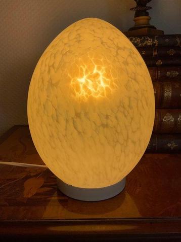 Lampe de table buffet - Gespikkeld glas - Groot Ei