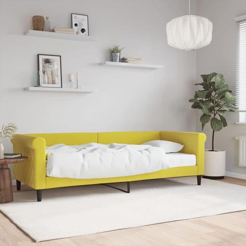 vidaXL Slaapbank met matras 80x200 cm fluweel geel, Huis en Inrichting, Slaapkamer | Bedden, Nieuw, Verzenden