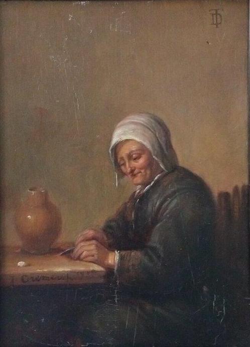 Nederlandse school naar David Teniers (XIX), Suiveur de - De, Antiek en Kunst, Kunst | Schilderijen | Klassiek