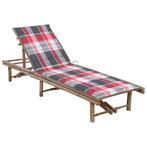 vidaXL Chaise longue de jardin avec coussin Bambou, Jardin & Terrasse, Neuf, Verzenden