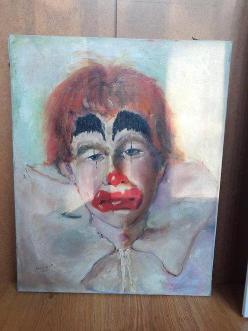 Rompuy (XX) - Clown met verdriet, Antiek en Kunst, Kunst | Schilderijen | Klassiek