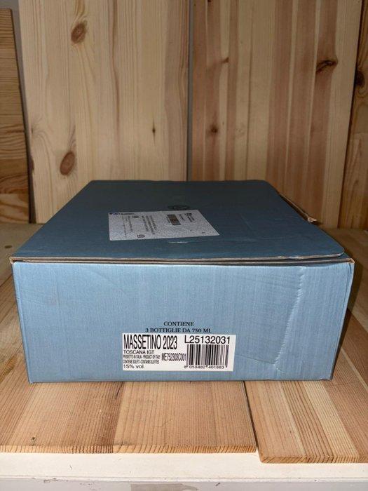 2023 Massetino - Toscane - 3 Flessen (0.75 liter), Verzamelen, Wijnen