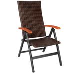 tectake Wicker tuinstoel Canberra opklapbaar - bruin, Tuin en Terras, Verzenden, Nieuw