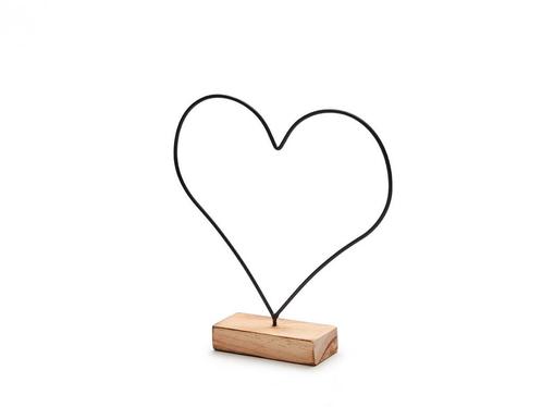 Frame metalen hart op houten voet +/- 26 cm zwart metal, Hobby & Loisirs créatifs, Bricolage