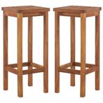 vidaXL Barkrukken 2 st massief acaciahout, Tuin en Terras, Verzenden, Nieuw