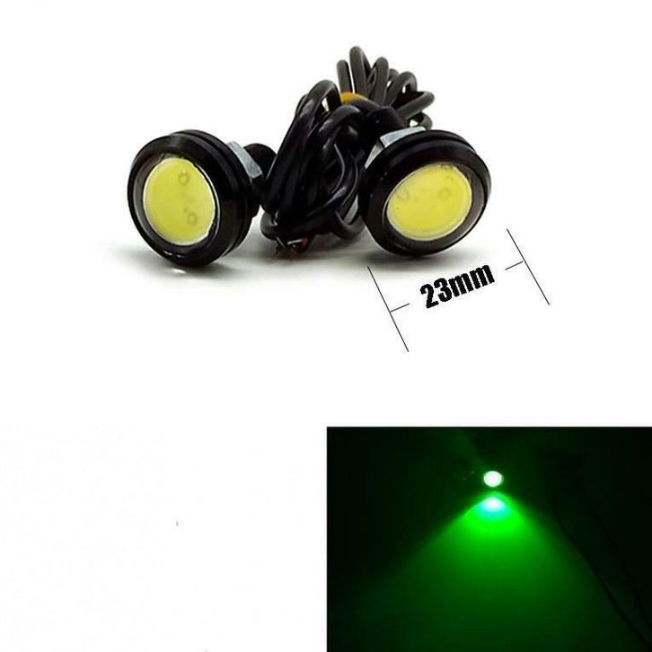 23MM LED - Eagle Eye - Groen - Waterproof, Auto-onderdelen, Verlichting, Verzenden