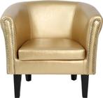 Chesterfield fauteuil - Goud - 67 x 72 x 60 cm, Verzenden, Nieuw