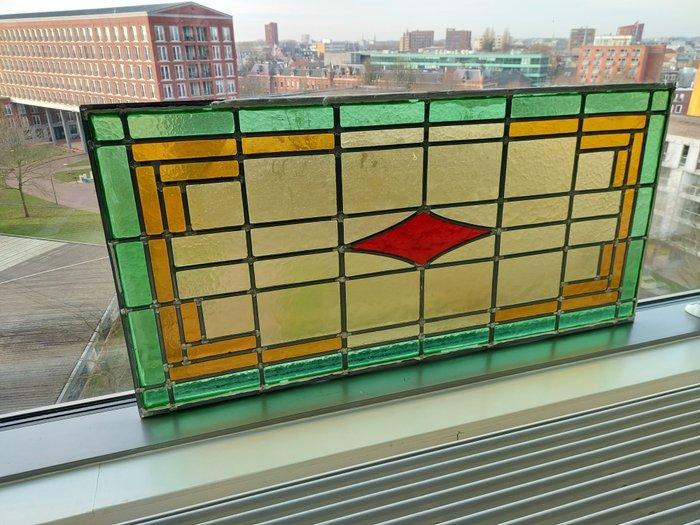 Glas-in-loodraam - Zeer Groot Art Deco Raam - 1930-1940, Antiquités & Art, Art | Objets design