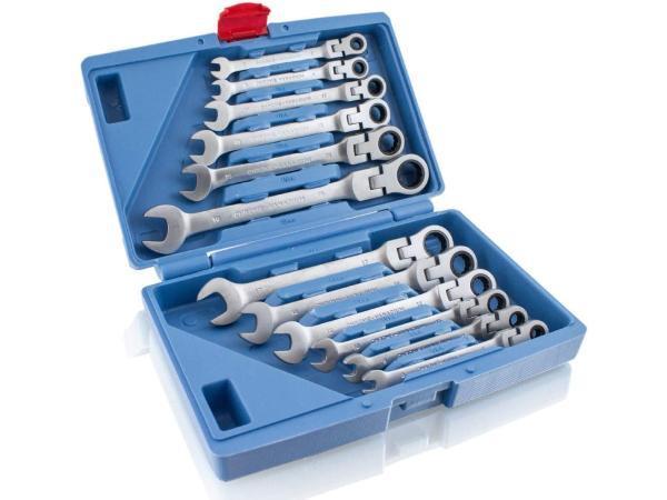 Veiling - Ratelsleutelset - 12-delig - 6/19 mm - Incl. koffe, Bricolage & Construction, Outillage | Outillage à main