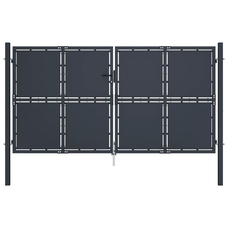 vidaXL Poort 300x200 cm staal antraciet, Tuin en Terras, Tuinpoorten, Nieuw, Verzenden