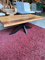 Salontafel mangohout + metalen onderstel (nieuw, A-keuze), Huis en Inrichting, Nieuw