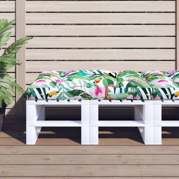 vidaXL Palletkussen 120x80x12 cm stof meerkleurig, Huis en Inrichting, Verzenden, Nieuw
