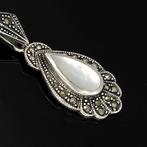 Zilver, 925 Sterling Zilver Parelmoer & Markasiet - Ketting
