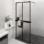 vidaXL Paroi de douche avec étagère Noir 100x195cm Verre, Verzenden, Neuf