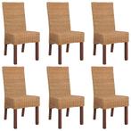vidaXL Eetkamerstoelen 6 st natuurlijk rattan bruin, Huis en Inrichting, Stoelen, Verzenden, Nieuw