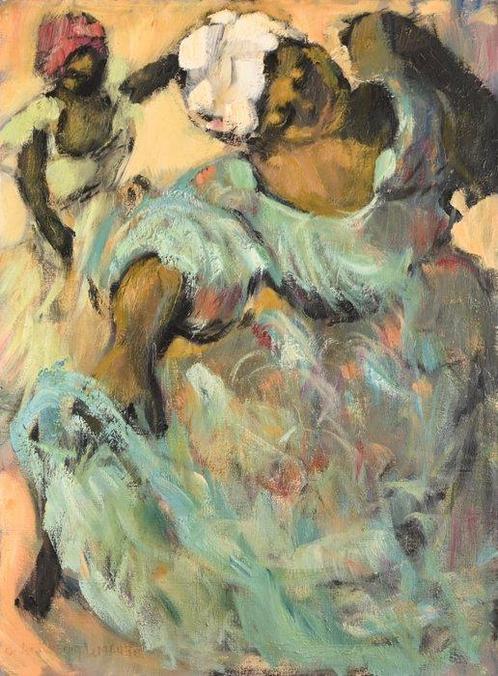 Gisèle Lemaure XXe - Danse africaine, Antiek en Kunst, Kunst | Schilderijen | Klassiek