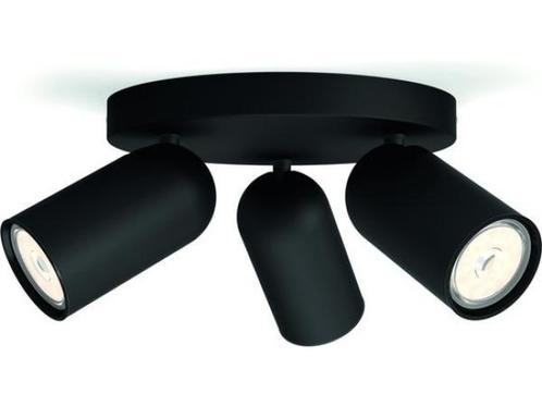 Veiling - Philips Pongee opbouwspot - 3-lichts - zwart, Huis en Inrichting, Lampen | Plafondlampen, Gebruikt