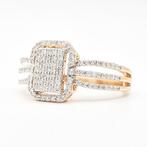 Ring - 14 karaat Geel goud - 0.33ct. tw. Diamant, Handtassen en Accessoires, Ringen, Nieuw