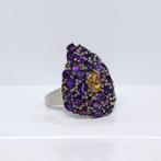 Zonder minimumprijs - Ring Zilver - 5.60ct. tw. Amethist -, Handtassen en Accessoires, Ringen, Nieuw