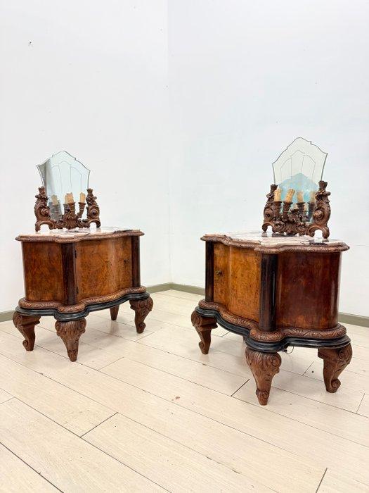 Nachtkastje (2) - Hout, Marmer, Antiek en Kunst, Antiek | Overige Antiek