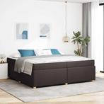 vidaXL Bedframe met matras Donkerbruin 200 x 200 cm Stof, Huis en Inrichting, Slaapkamer | Bedden, Verzenden, Nieuw