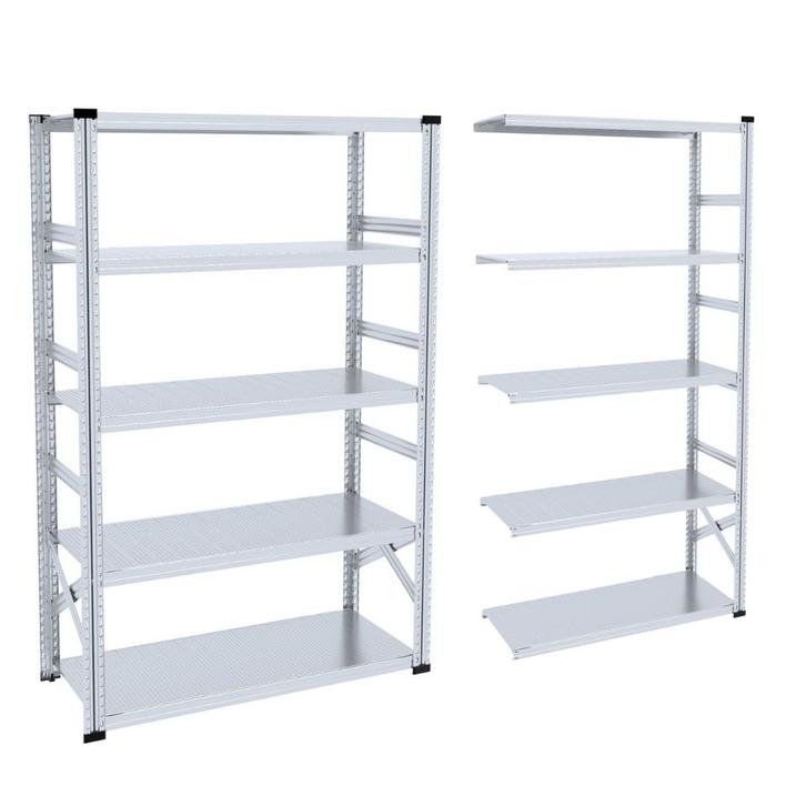 Metalsistem legbordstelling – 12 m lengte, 60 cm diep, 24., Zakelijke goederen, Kantoor en Winkelinrichting | Magazijn, Stelling en Opslag