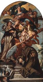 Scuola veneta (XVII) - Madonna del rosario con San Domenico