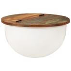 vidaXL Salontafel 50x27 cm massief gerecycled hout wit, Huis en Inrichting, Verzenden, Nieuw