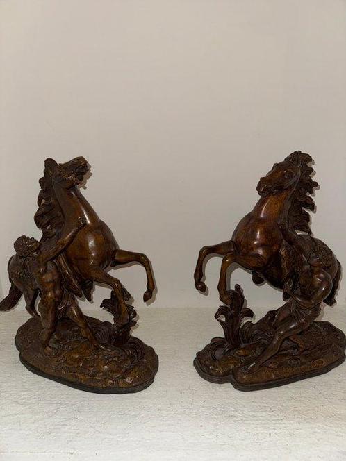 coustou - Beeld, Marly Horses Set of 2 - 45 cm - Brons, Antiek en Kunst, Antiek | Keramiek en Aardewerk