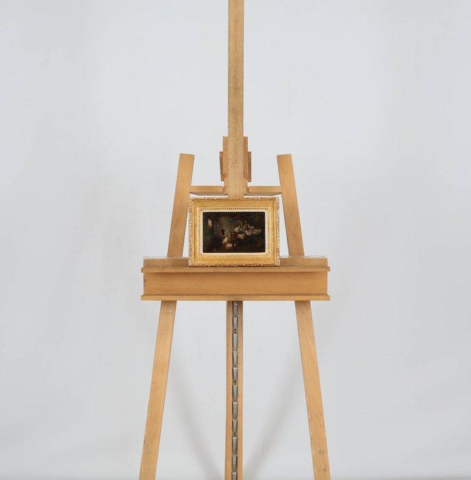 Willem Hendrik van der Nat (1864–1929) - Kippen op stok, Antiek en Kunst, Kunst | Schilderijen | Klassiek