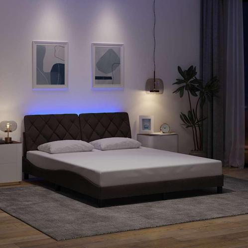 vidaXL Bedframe met LED zonder matras 160x200 cm stof, Huis en Inrichting, Slaapkamer | Bedden, Nieuw, Verzenden