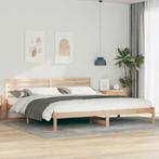 vidaXL Bedframe met hoofdeinde Bruin 180 x 220 cm Massief, Huis en Inrichting, Slaapkamer | Bedden, Verzenden, Nieuw