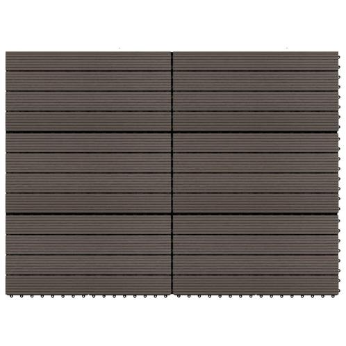 vidaXL Terrastegels 6 st 60x30 cm 1,08 m² HKC donkerbruin, Doe-het-zelf en Bouw, Vloerdelen en Plavuizen, Nieuw, Verzenden