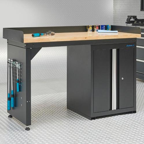 Datona Werkbank 150 cm 1 kastje met deuren bamboe - Datona, Doe-het-zelf en Bouw, Werkbanken, Ophalen of Verzenden