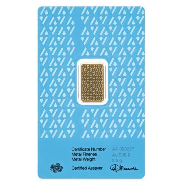 2 gram - Goud - 2.5g 9999 Gold Bar Acre Limited Edition Mint, Postzegels en Munten, Edelmetalen en Baren