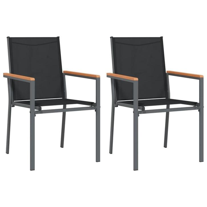 Tuinstoelen 2 st Zwart | Tweede Kansje | OP=OP, Tuin en Terras, Tuinstoelen, Nieuw, Textileen, Verzenden