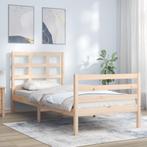 vidaXL Bedframe met hoofdbord massief hout, Huis en Inrichting, Slaapkamer | Bedden, Verzenden, Nieuw