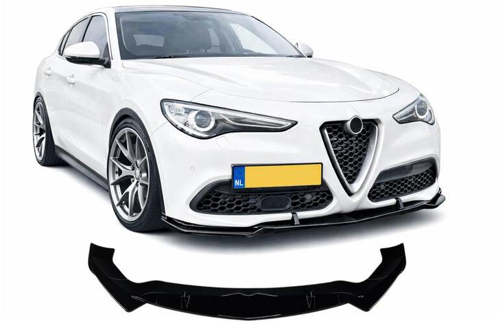 Voorspoiler | Alfa Romeo Stelvio | 2017-2023 | glanzend zwar, Auto diversen, Tuning en Styling, Verzenden