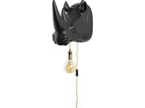 Bold Monkey Mind Your Own Rhino wandlamp zwart, Huis en Inrichting, Lampen | Wandlampen, Nieuw, Verzenden