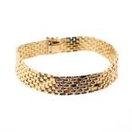 Vintage gouden panter schakel armband | 18,5 cm (geelgoud), Ophalen of Verzenden, Gebruikt, Overige kleuren, Goud