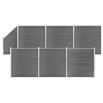 vidaXL Schuttingset 6 vierkant en 1 schuin 1138x186 cm HKC, Verzenden, Nieuw