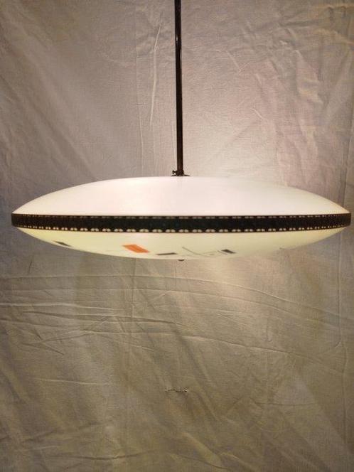 Plafondlamp - snee en glas - Kroonluchter van messing en, Antiek en Kunst, Antiek | Verlichting